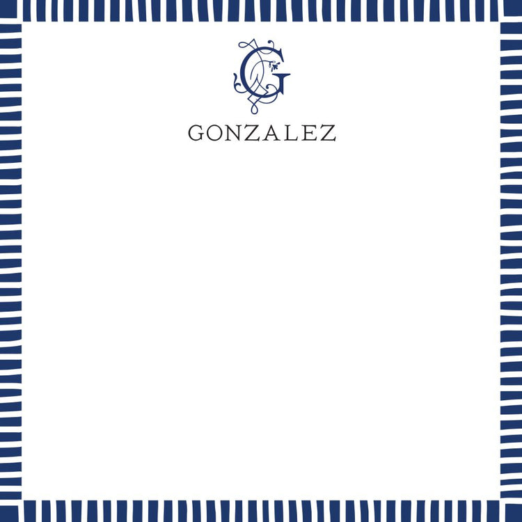 Striped Edge Navy Notepad