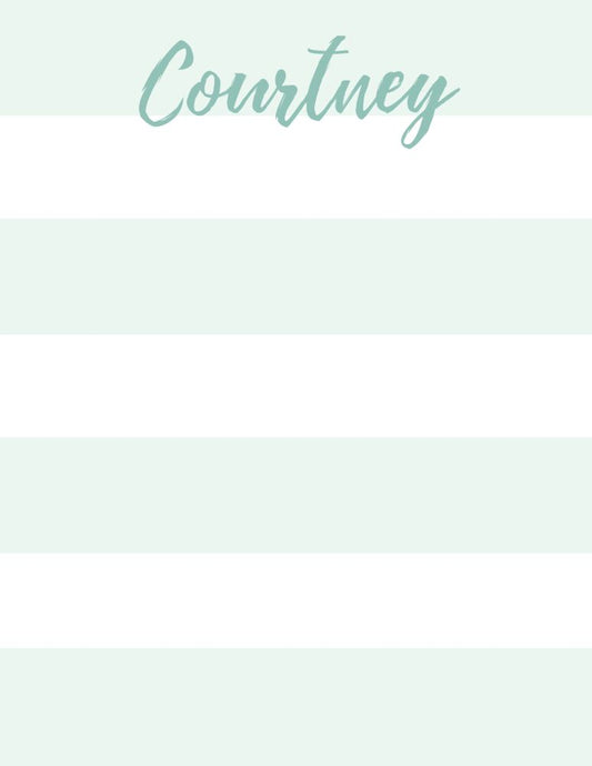Broad Stripes Mint Notepad3