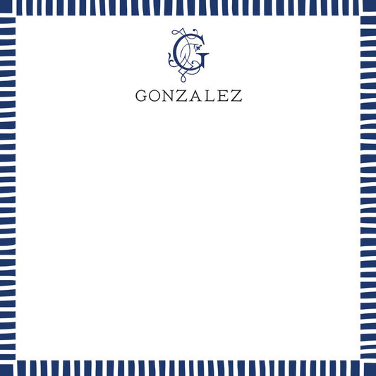 Striped Edge Navy Notepad